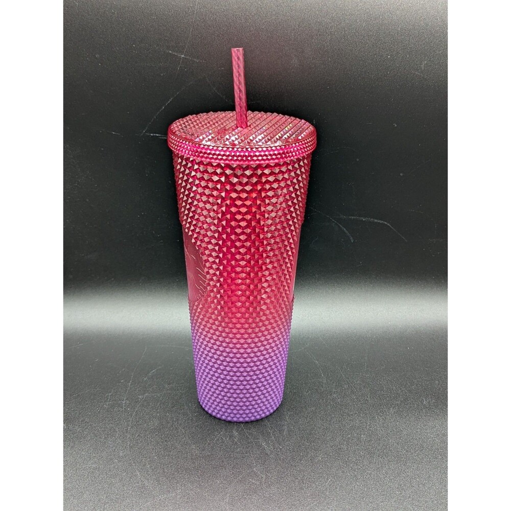 Starbucks Disney World Parks Cinderella Castle Red Purple Studded Tumbler New - Picture 3 of 7